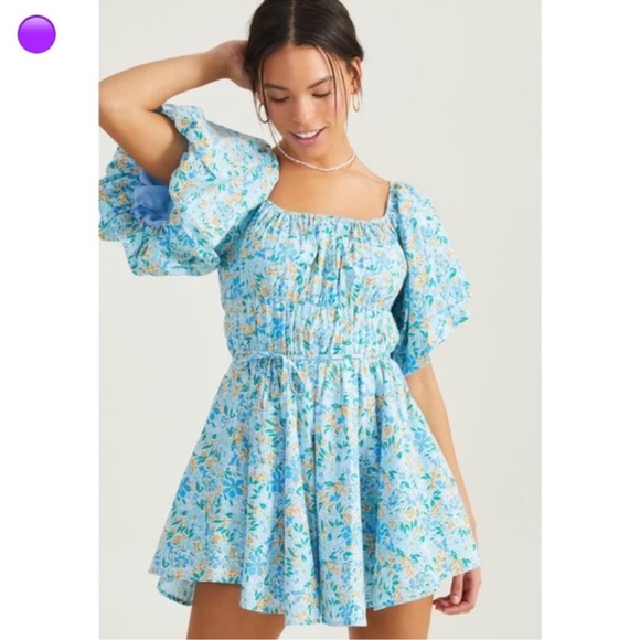 ‼️SOLD‼️ ALTAR'D STATE NWT Floral Puff Sleeve Dress XS - Picture 6 of 6